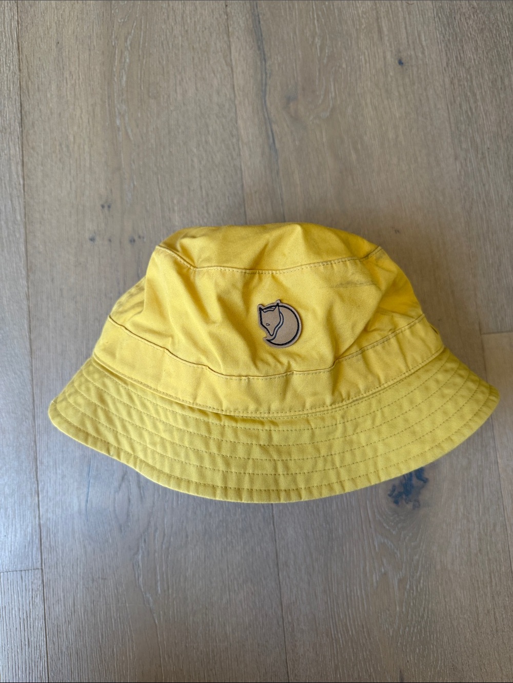 Fjallraven Kids' Yellow Bucket Hat with Fox Patch